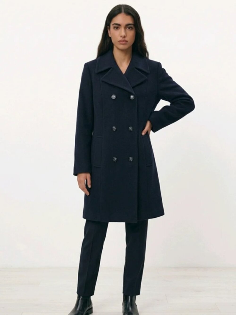 Pendleton | Vintage Y2K 100% Wool Black Double Breast Pea Coat Classic USA